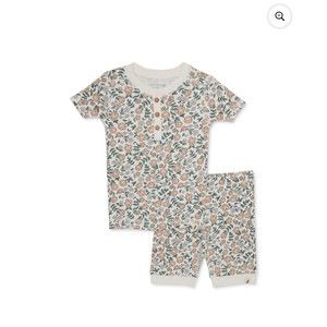 easy-peasy Toddler Organic Short Sleeve Top and Shorts Pajama Set, 2-Piece 5T